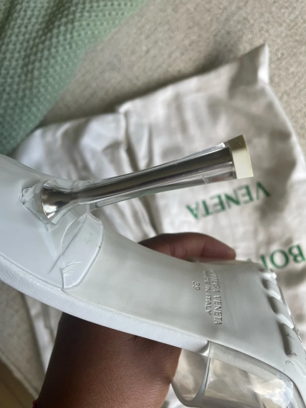 Bottega Veneta Clear Stretch Sandal - Picture 6 of 8